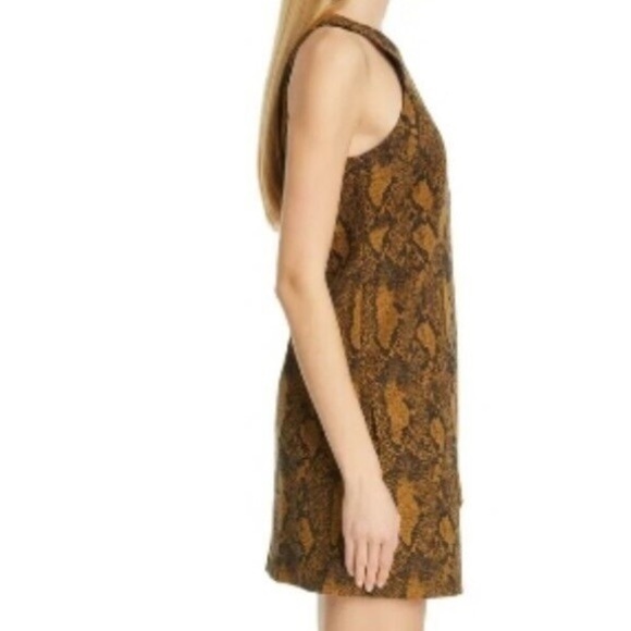 Joie Shift Dress XXS yellow and black animal print, oversized, sleeveless, good - Picture 7 of 8
